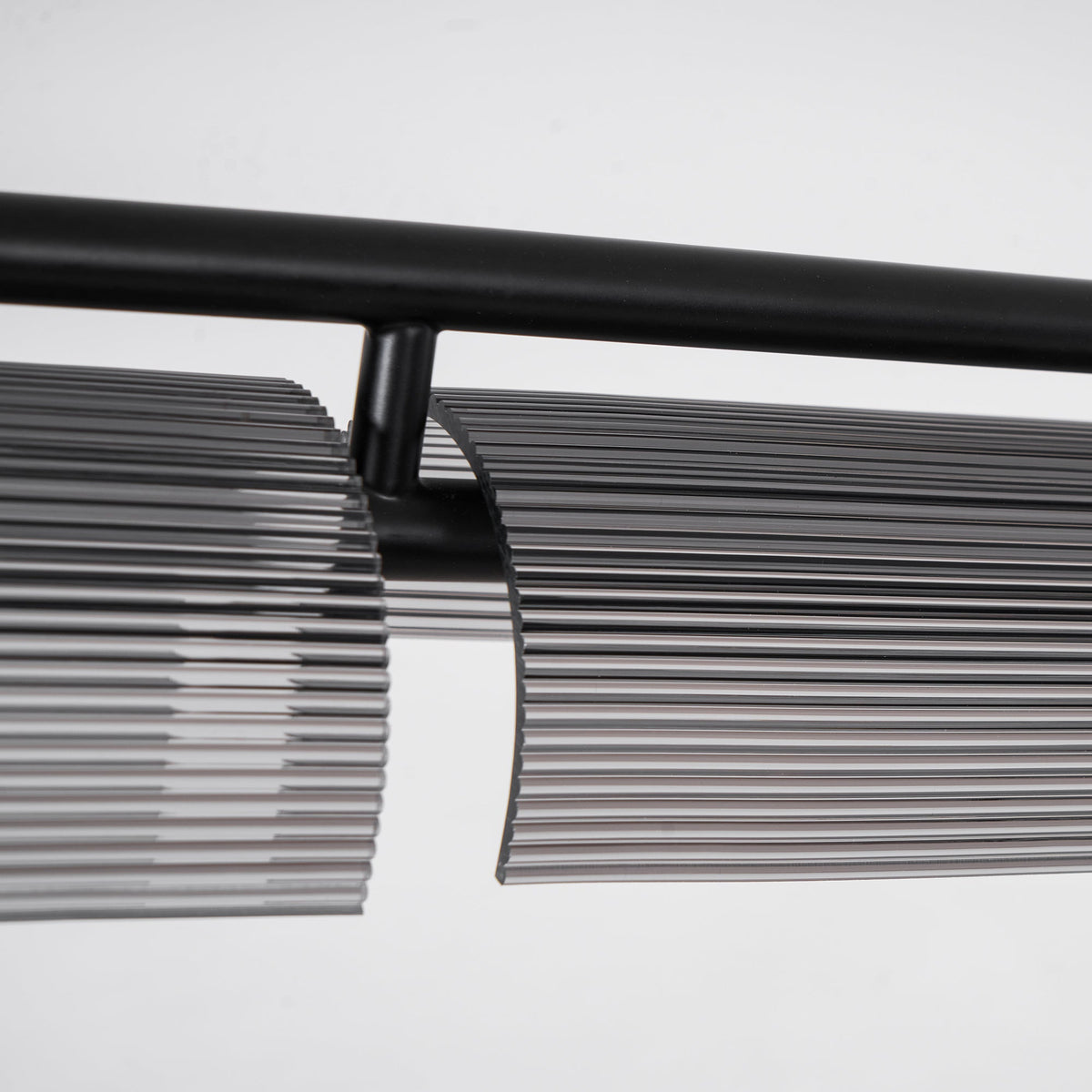 Modern Linear LED Chandelier for Kitchen Island, Smoked Acrylic Pendant Light