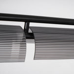 Modern Linear LED Chandelier for Kitchen Island, Smoked Acrylic Pendant Light