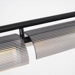 Modern Linear LED Chandelier for Kitchen Island, Smoked Acrylic Pendant Light