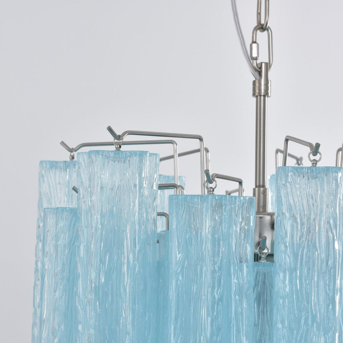 Azzura Glass Chandelier – Handcrafted Ocean Blue Glass Pendant Light for Dining Room and Entryway