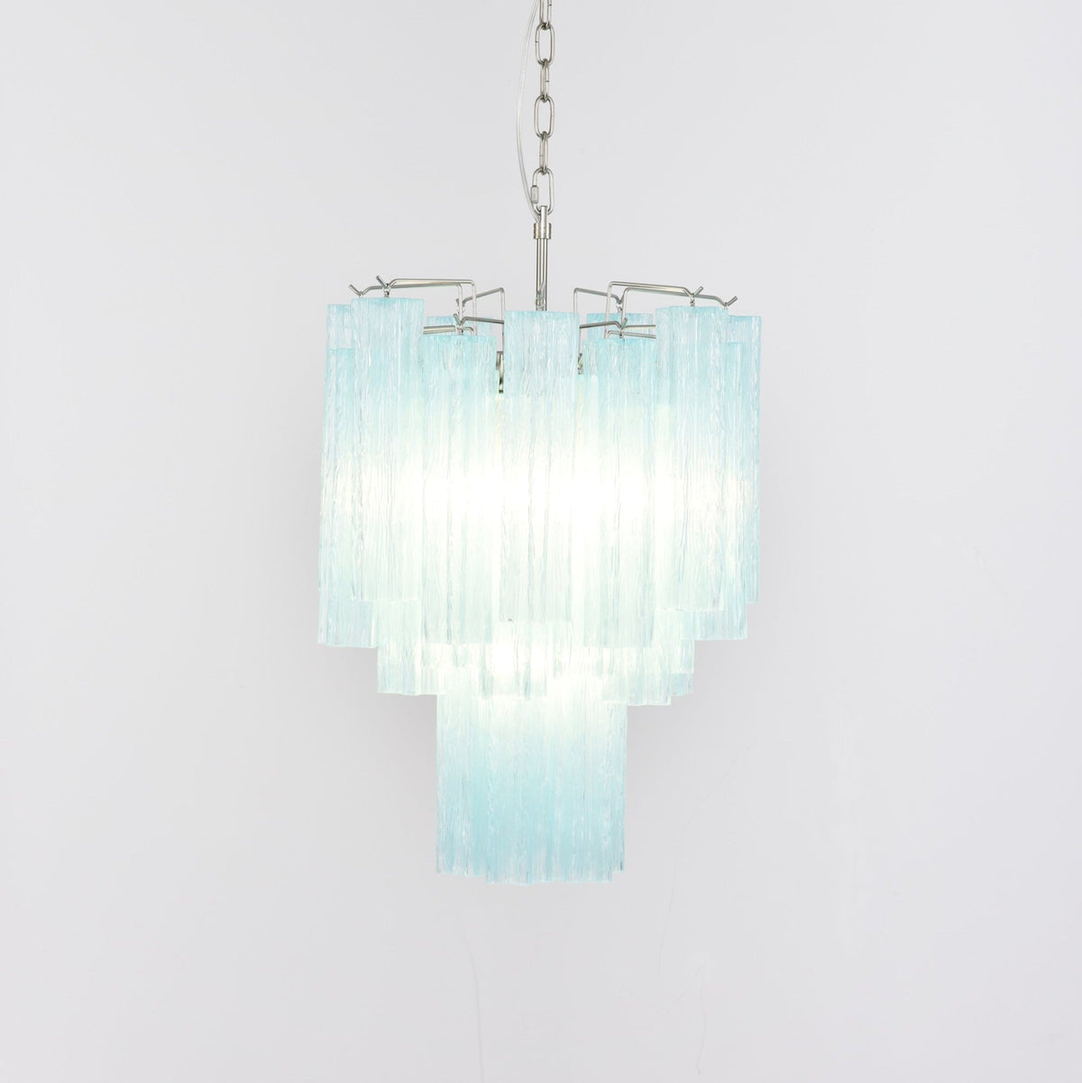 Azzura Glass Chandelier – Handcrafted Ocean Blue Glass Pendant Light for Dining Room and Entryway