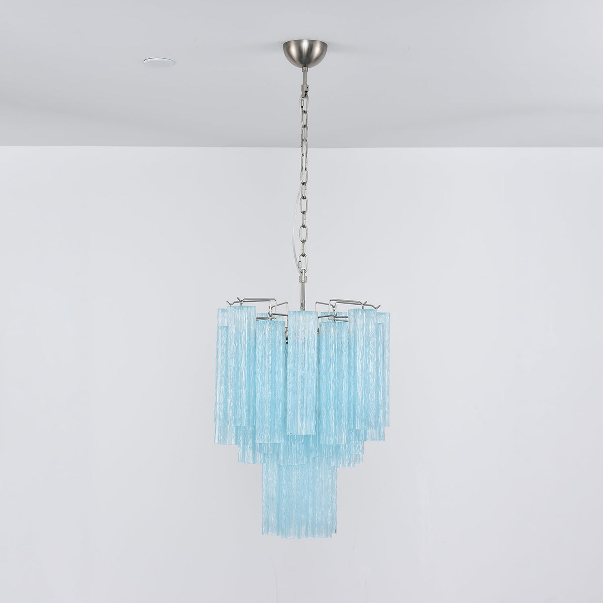 Azzura Glass Chandelier – Handcrafted Ocean Blue Glass Pendant Light for Dining Room and Entryway