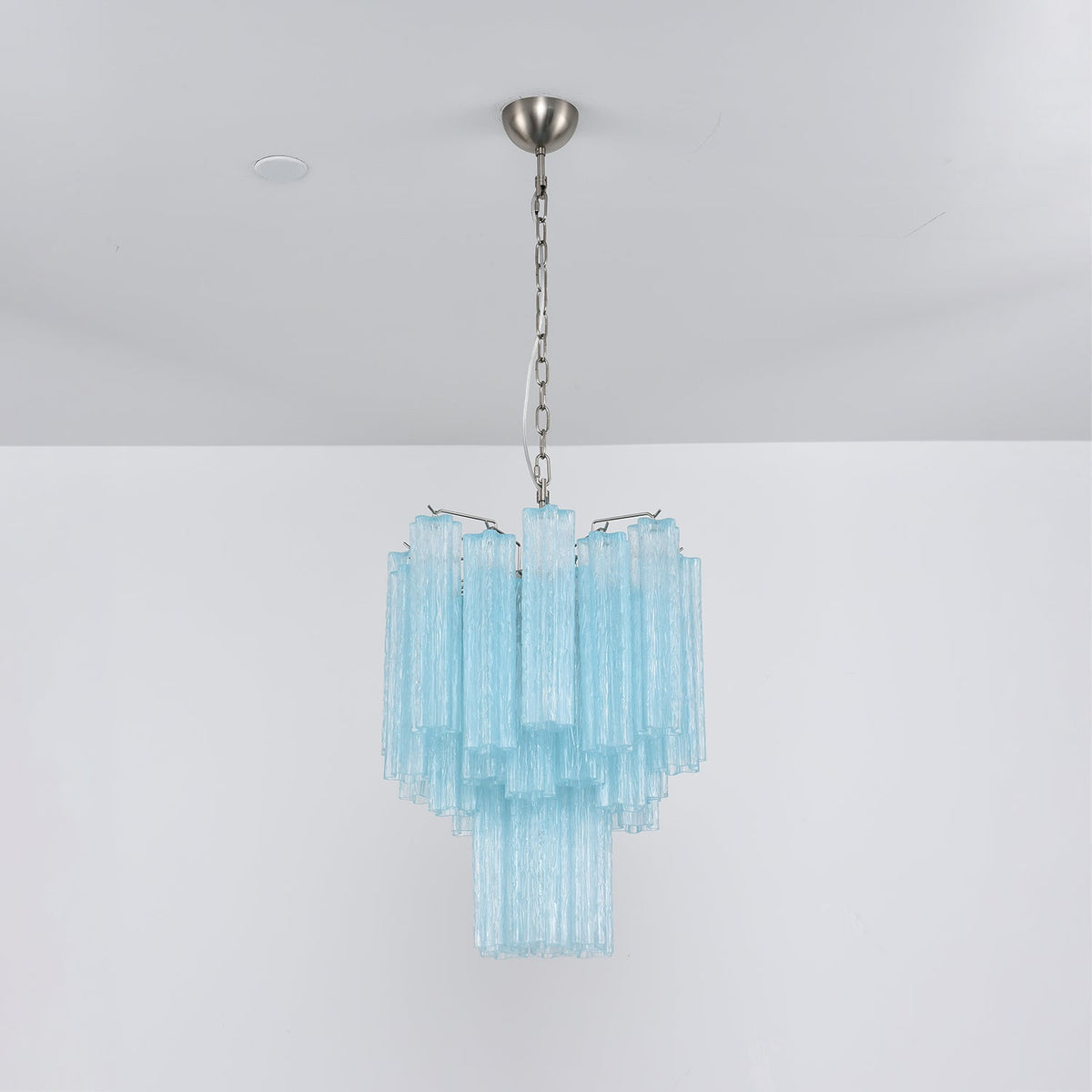 Azzura Glass Chandelier – Handcrafted Ocean Blue Glass Pendant Light for Dining Room and Entryway