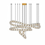 Gabriel Gold Crystal Chandelier – Sculptural LED Pendant for Modern Interiors