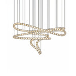 Gabriel Gold Crystal Chandelier – Sculptural LED Pendant for Modern Interiors