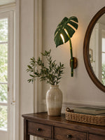 Monstera Leaf Wall Sconce — Tropical Botanical Light for Modern Interiors