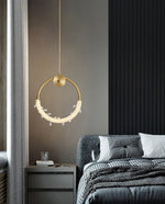 Crystal Pendant Light in Copper Gold Finish with Integrated LED