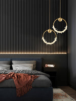 Crystal Pendant Light in Copper Gold Finish with Integrated LED