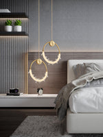 Crystal Pendant Light in Copper Gold Finish with Integrated LED