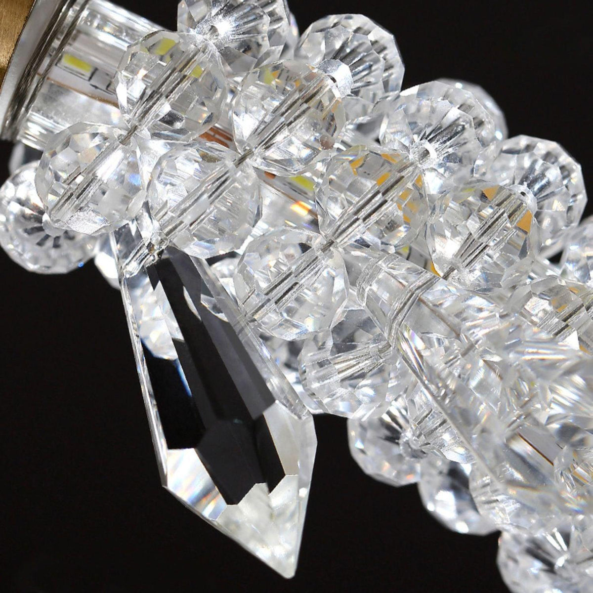 Crystal Pendant Light in Copper Gold Finish with Integrated LED