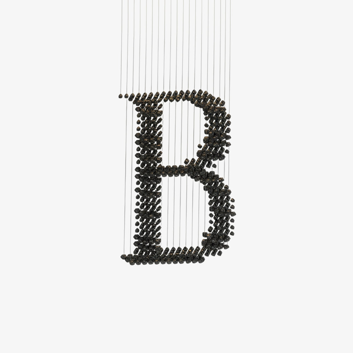 Charcoal Sculptural LED Chandelier – Modern Linear Pendant for Dining & Living Spaces