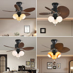 Palm Cove Breeze Ceiling Fan Light with Palm Leaf Blades and Amber Glass Shade