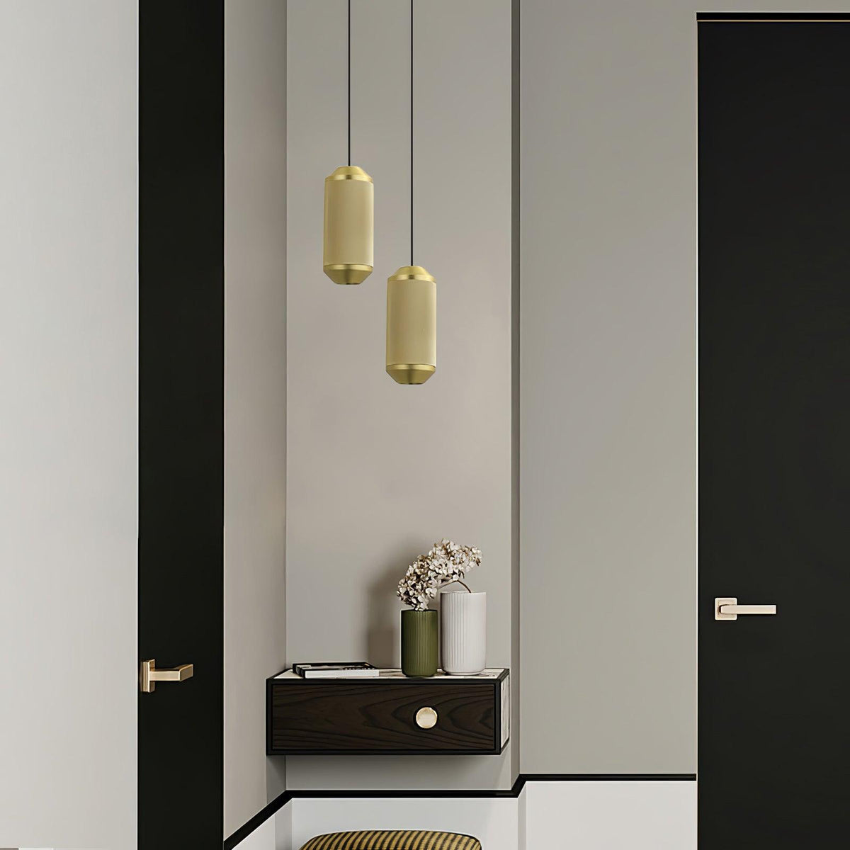 Backbeat Modern LED Pendant Light in Black or Gold for Dining Room and Kitchen Island