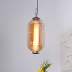 Bai Family Blown Glass Pendant Light in Bronze for Dining and Entry