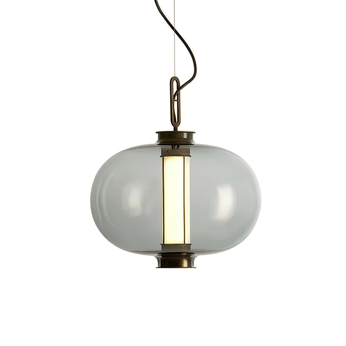 Bai Family Blown Glass Pendant Light in Bronze for Dining and Entry