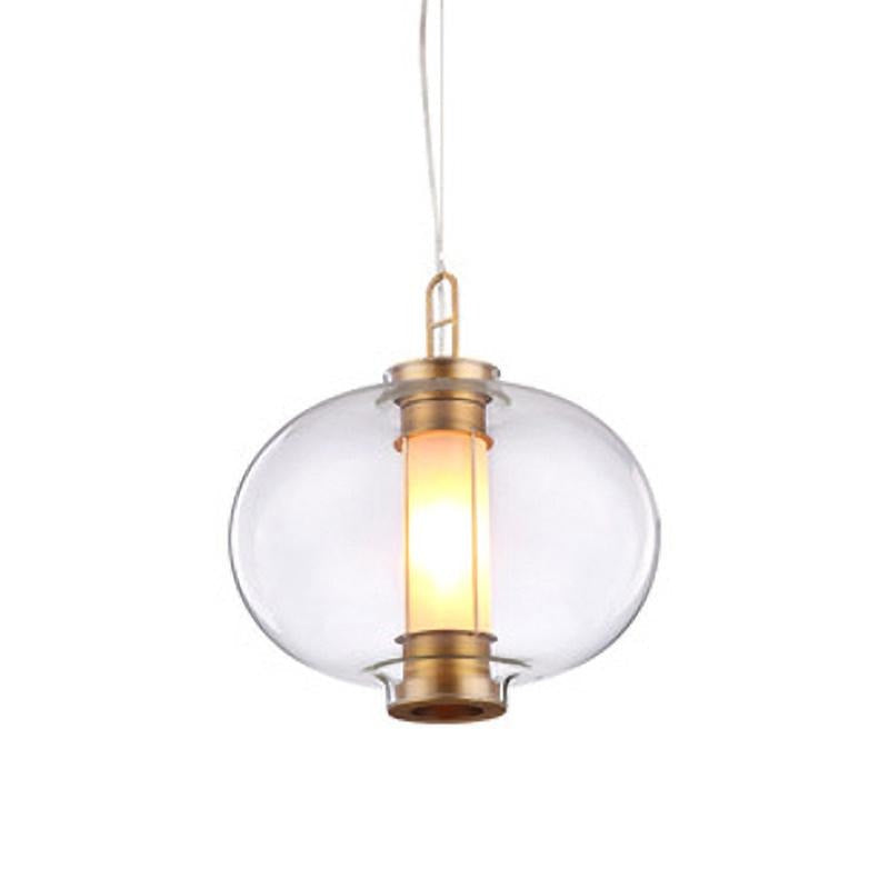 Bai Family Blown Glass Pendant Light in Bronze for Dining and Entry