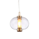 Bai Family Blown Glass Pendant Light in Bronze for Dining and Entry