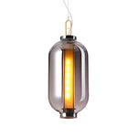 Bai Family Blown Glass Pendant Light in Bronze for Dining and Entry