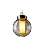 Bai Family Blown Glass Pendant Light in Bronze for Dining and Entry