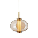 Bai Family Blown Glass Pendant Light in Bronze for Dining and Entry