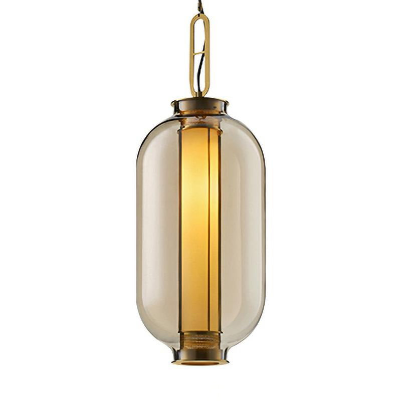 Bai Family Blown Glass Pendant Light in Bronze for Dining and Entry