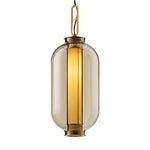 Bai Family Blown Glass Pendant Light in Bronze for Dining and Entry