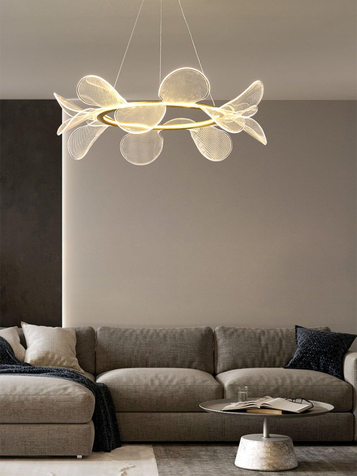 Bain Flying Flowers Chandelier — Gold Acrylic LED Pendant Light
