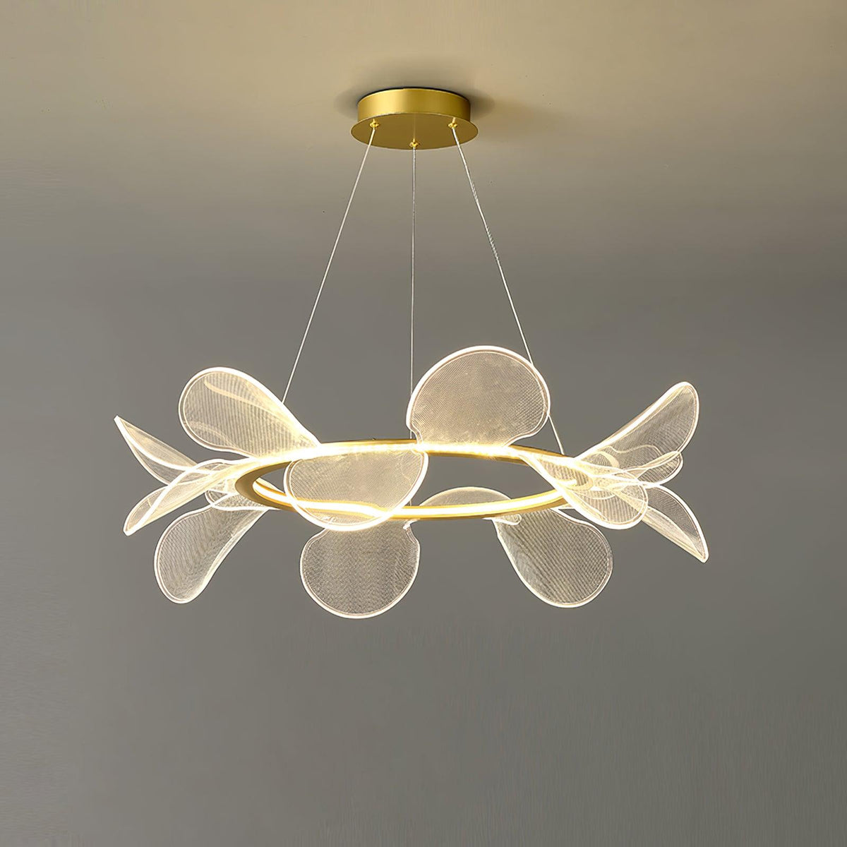 Bain Flying Flowers Chandelier — Gold Acrylic LED Pendant Light