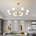 Balloon Ball Chandelier – Modern Gold Glass Pendant Light for Dining Room and Living Room