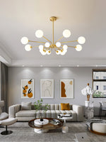 Balloon Ball Chandelier – Modern Gold Glass Pendant Light for Dining Room and Living Room