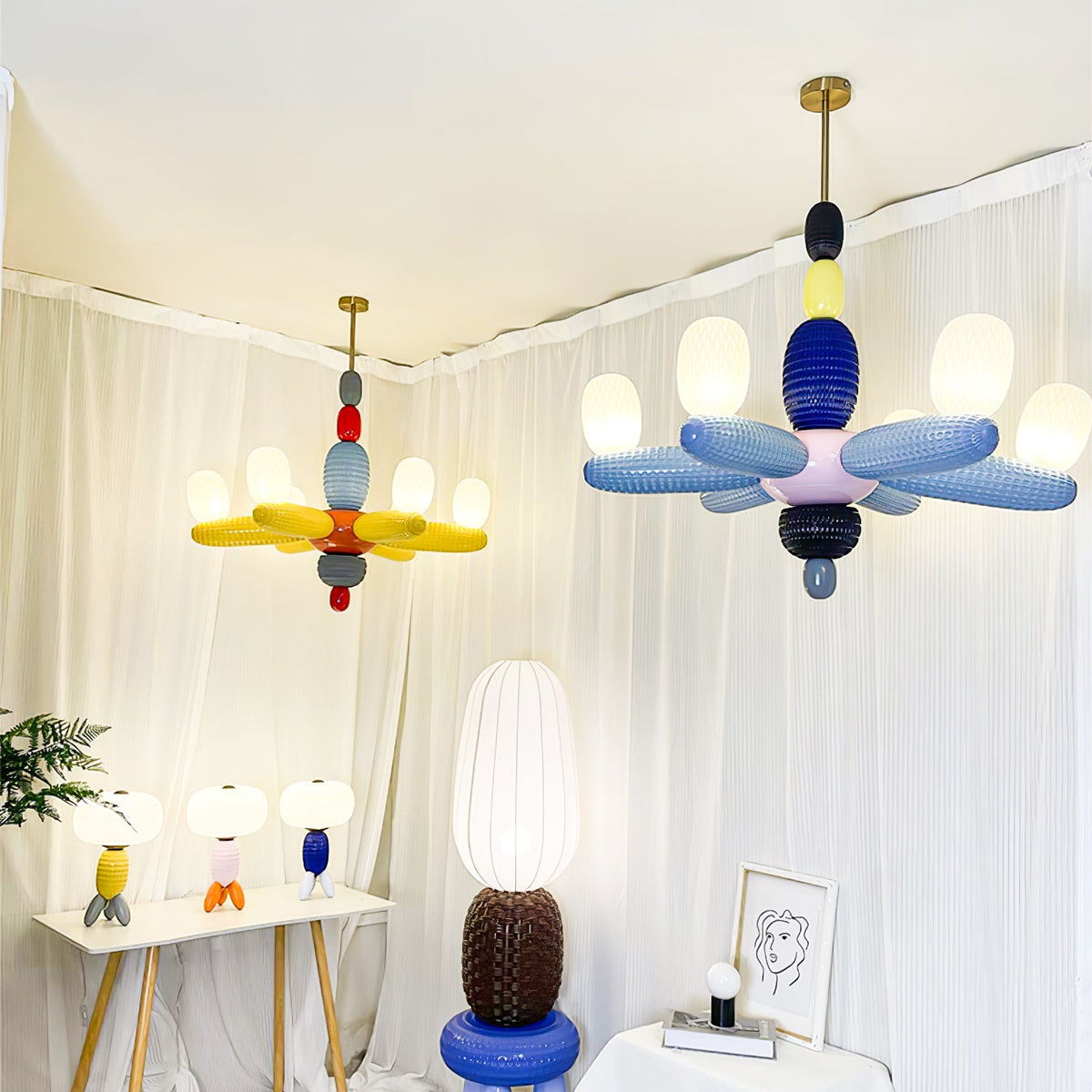 Balloons Chandelier – Modern Glass Pendant Light for Dining Room and Living Room