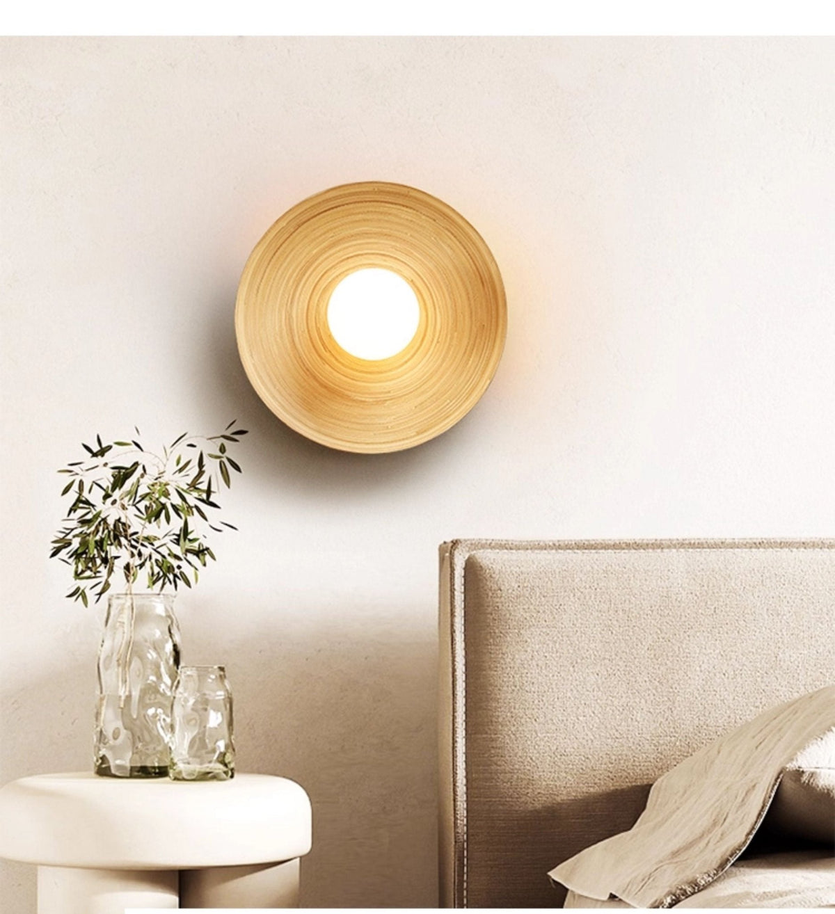 Bamboo Aura Wall Sconce – Natural Bamboo & Metal Modern Lighting