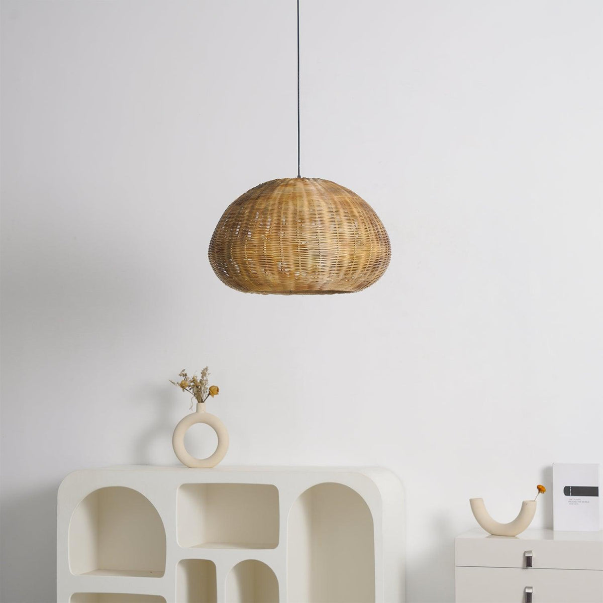 Bamboo Camden Pendant Light – Handwoven Coastal Ceiling Lamp for Dining & Living Spaces