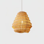 Artisan Bamboo Spiral Pendant Light, Handwoven Natural Shade for Dining & Living Areas