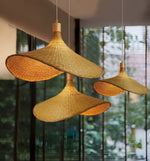 Bamboo Weave Hat Pendant Light