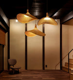 Bamboo Weave Hat Pendant Light