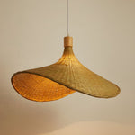 Bamboo Weave Hat Pendant Light