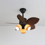 Tropical Breeze Ceiling Fan with Three Glass Shades