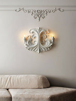 Baroque Blossom Wall Sconce – Plaster Floral Two-Light Fixture