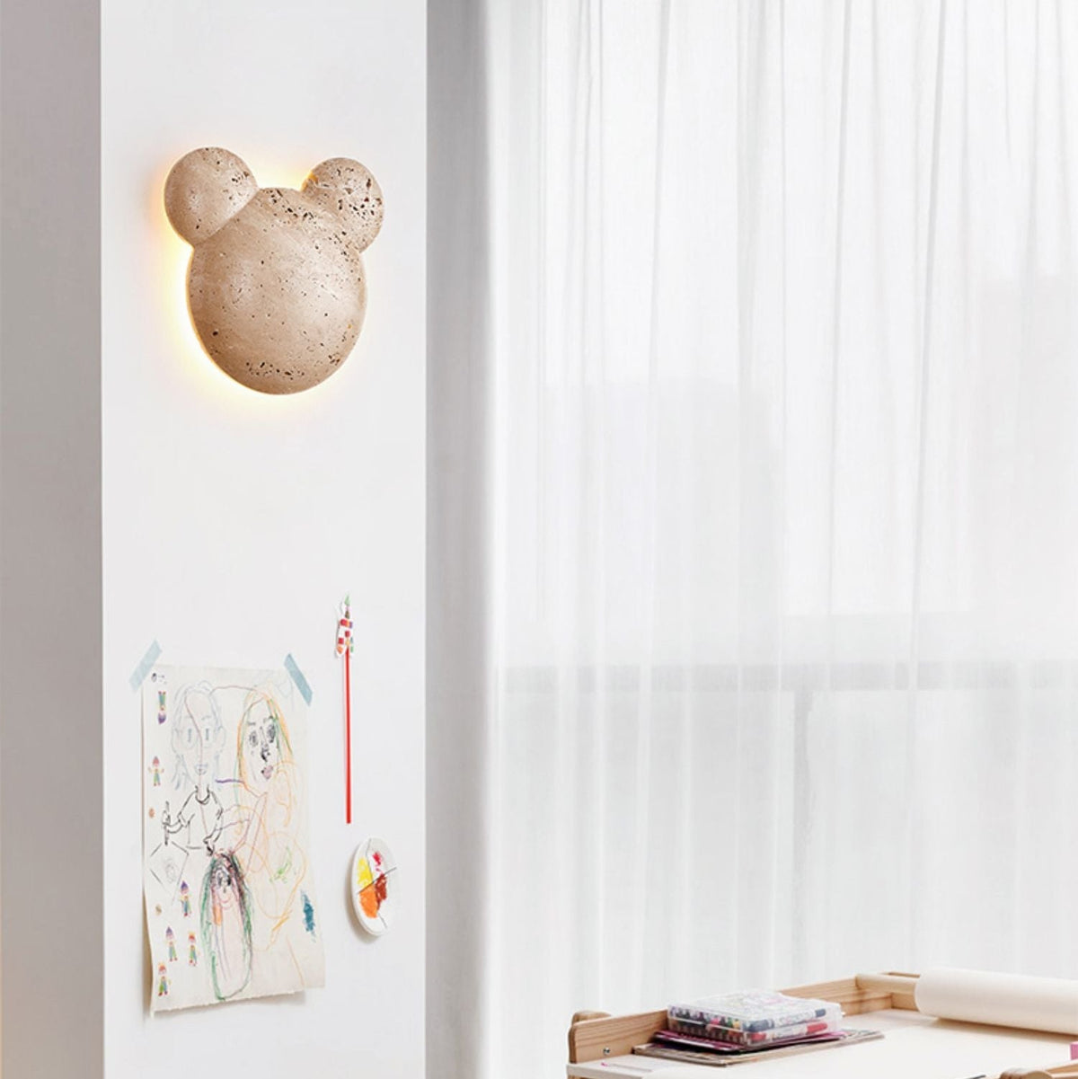 Bearstone Travertine Wall Sconce with Integrated LED