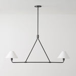 Axis Modern Linear Chandelier in Brass and Black for Dining Room and Living Room