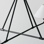 Axis Modern Linear Chandelier in Brass and Black for Dining Room and Living Room