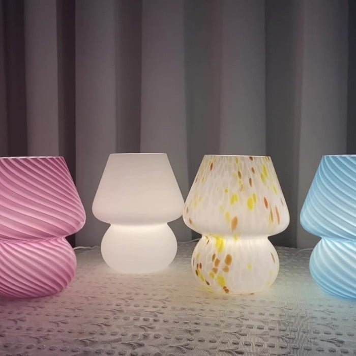 Creative Glass Retro Mushroom Table Lamp