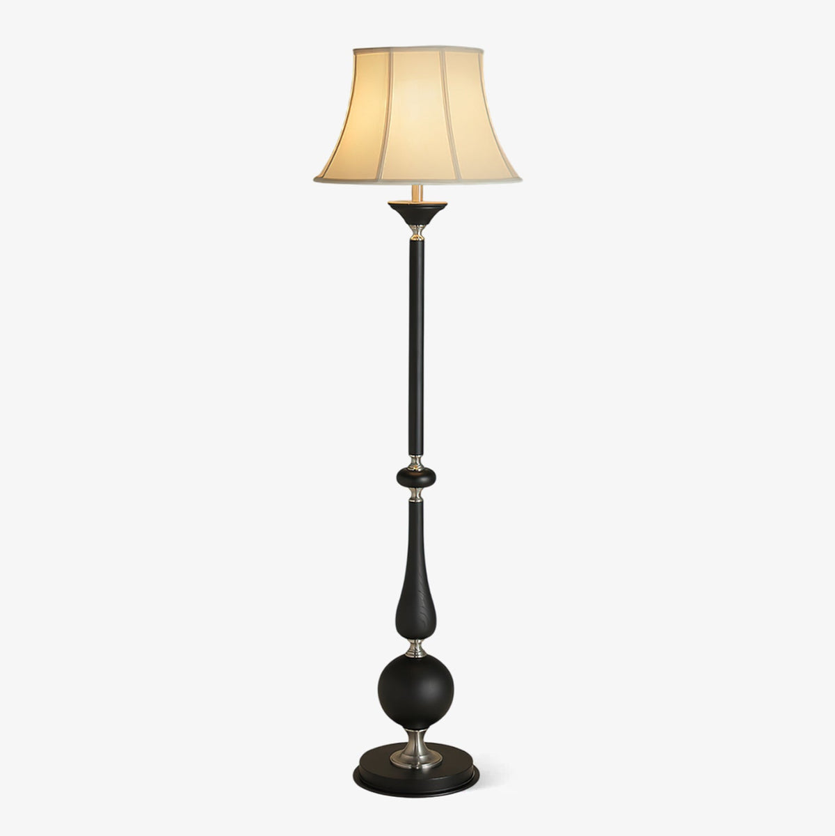 Belfort Classic Floor Lamp – Modern Black & Beige Designer Lighting for Living Room