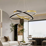 Crystal LED Pendant Light with Metal Frame, Modern Hanging Lamp for Dining Room and Living Room