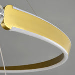 Crystal LED Pendant Light with Metal Frame, Modern Hanging Lamp for Dining Room and Living Room