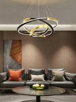 Crystal LED Pendant Light with Metal Frame, Modern Hanging Lamp for Dining Room and Living Room