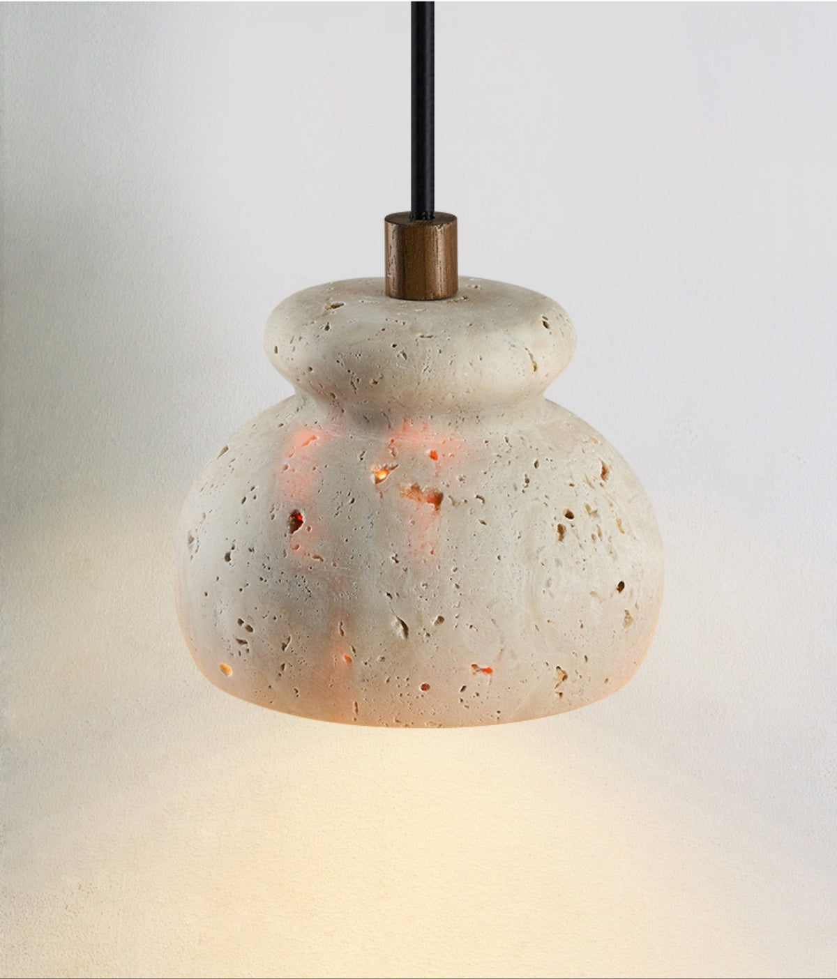 Bell Elara Travertine Pendant Light – Natural Stone Hanging Lamp for Dining & Kitchen