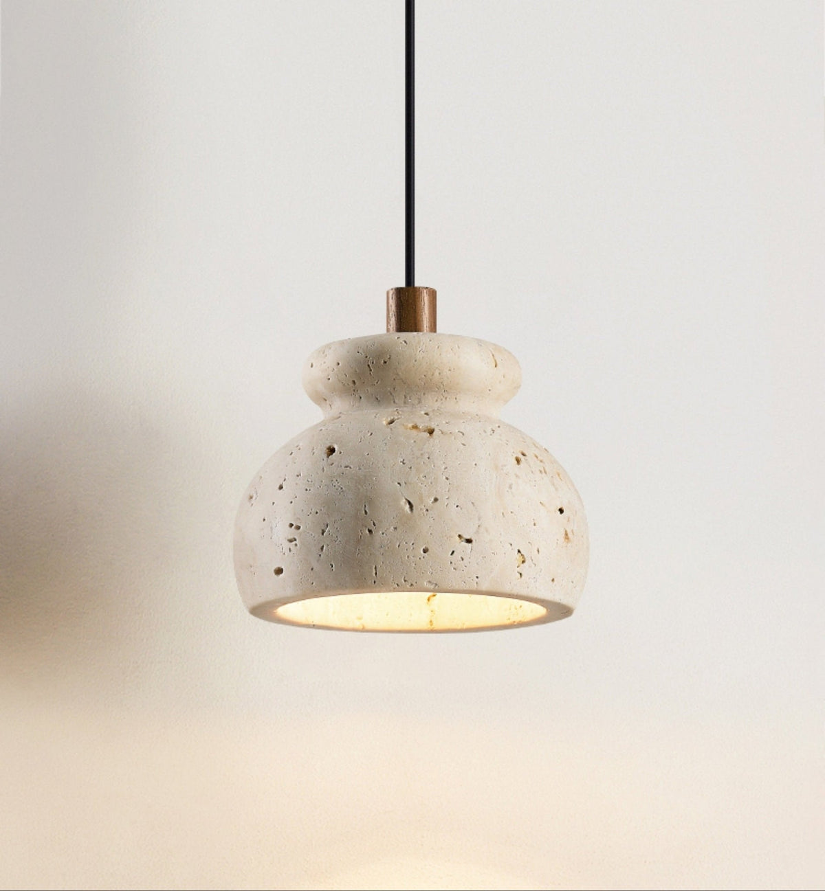 Bell Elara Travertine Pendant Light – Natural Stone Hanging Lamp for Dining & Kitchen