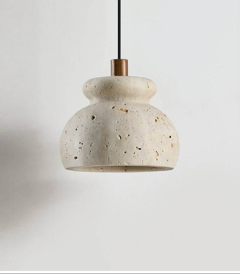Bell Elara Travertine Pendant Light – Natural Stone Hanging Lamp for Dining & Kitchen